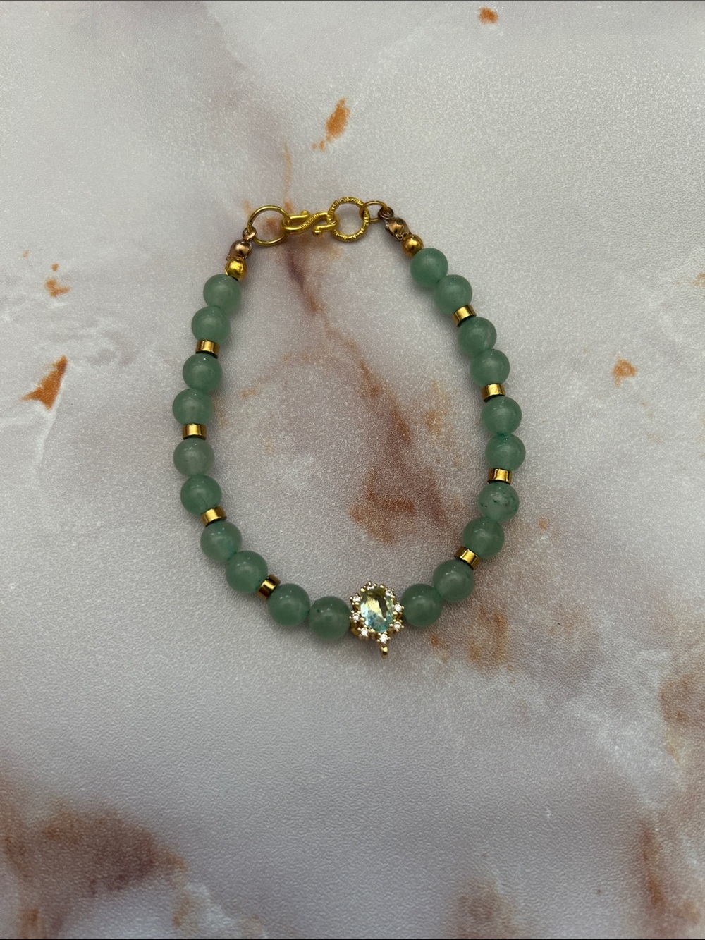 Adventurine Bracelet with Gold Accent size 7inch